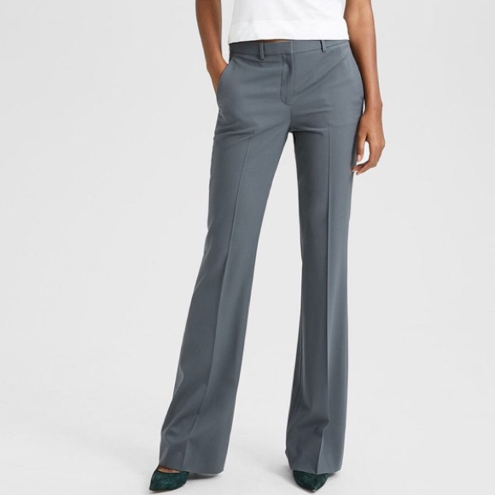 Theory Slate Gray Wide-Leg Trousers